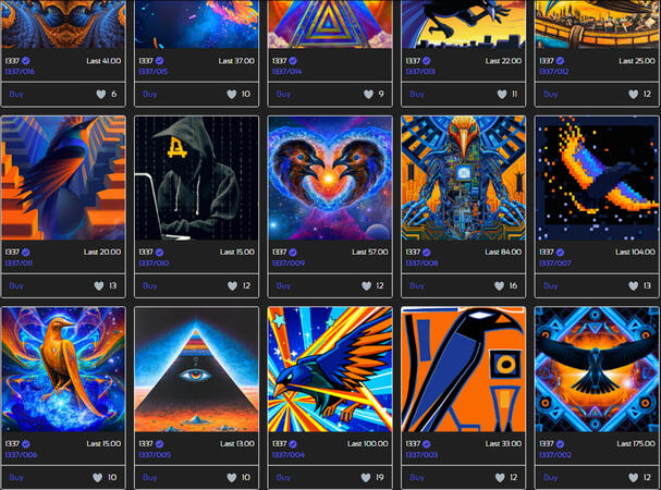 Browse the 1337 Art Collection on Ravencoin
